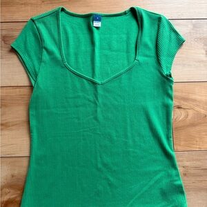 Old Navy Green Short Sleeve Ribbed Tee